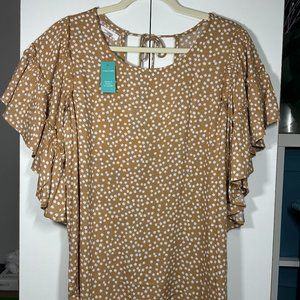 Maurices Flutter Sleeve Blouse NWT Sz. L